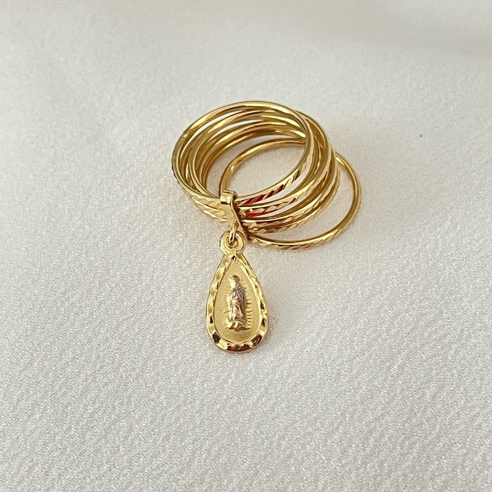 18k Gold Filled Virgin Guadalupe Semanario Ring - Picture 4 of 4